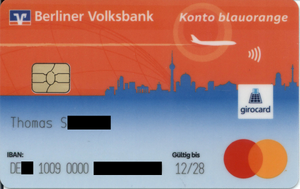 Berliner Volksbank girocard-Mastercard blauorange 1228 vorne.png